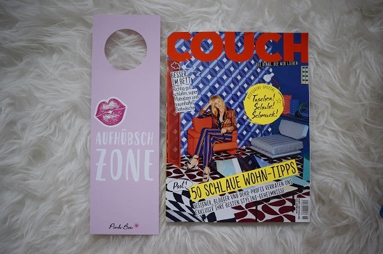Pinkbox Metime Zeitschrift Couch und Lesezeichen "Aufhübsch-Zone" Probenqueen