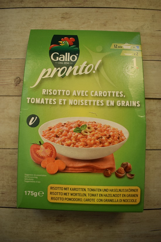 Brandnooz Box August 2018 Gallo Pronto Risotto mit Tomate und Karotte